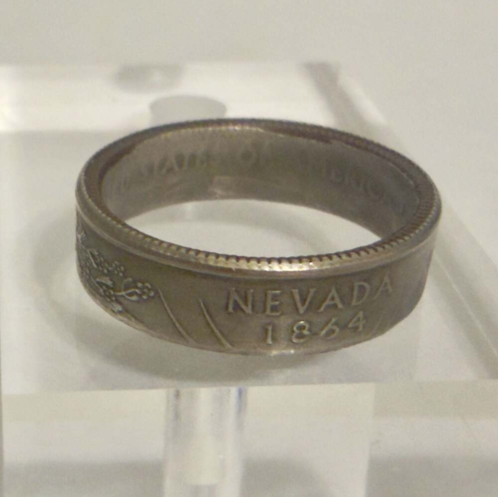 Nevada Coin Ring USA State Quarter 25 Cents Handmade Vtg Size 8